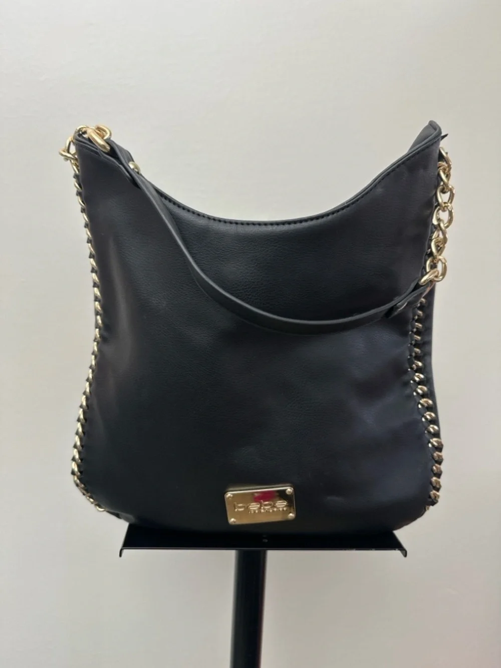 Bebe Colette Triple Entry Black Hobo Bag